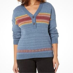 Pendleton women’s v-neck henley graphic sweater quarter button xsmall cotton